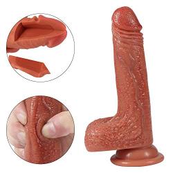 Dǐldo with Suction Cup for Women Hands Free Smooth Surfaces Real Pěnis Replica Massagěr Toyfor Both Vaginal and Anal Use