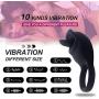 Vibrating Penis Ring Rechargeable Silicone Cock Ring Stimulator for Male Longer Lasting Erections Sex Toys