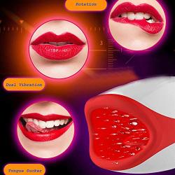 Deep Throat Oral Sex Heating Masturbator for Men Tongue Masturbation Spill Cup 7 Speeds Waterproof Vaginal Vibrator
