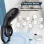 Vibrating Cock Ring with Adjustable Strap, 9 Vibration Modes Double Penis Ring with Remote Control Rechargeable Waterproof Clit Vibrator Sex Toys for Men, Women and Couples (Black)