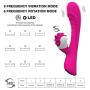 9+6 Mode 2 in 1 Dildo Vibrator for Women Adult Sex Product Massage Wand for G Spot Vaginal Stimulate Clitoris Erotic Licking Toy (Rose Red)