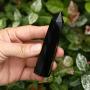Jet Genuine Black Tourmaline Obelisk Tower Jumbo 6 Facet Aura Rock Crystal Natural Polished (Black Obsidian)