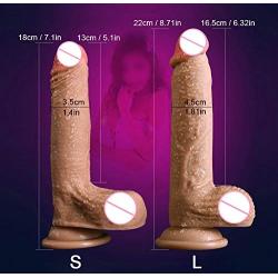 Big Dildo, Hyper Realistic 7.1 Inch Dual layer Liquid Silicone Bendable Penis with Suction Cup, Ercules Premium Cock Anal Sex Toys Games for Masturbation (S)