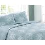 Home Fashion Designs 2-Piece Coastal Beach Theme Quilt Set with Shams. Soft All-Season Luxury Microfiber Reversible Bedspread and Coverlet. Fenwick Collection Brand. (Twin, Ether Blue)