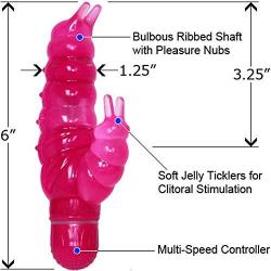 Buzzing Baby Caterpillar Waterproof Vibrator 6 Inch Romantic Pink