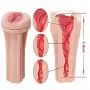 Male Cup Masturbator, Riodong 3D Realistic Vagina Masturbator Stroker Pocket Pussy Sex Toys for Male Masturbation (White)