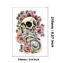 Ooopsiun 10 Sheets Large Arm Temporary Tattoos For Men Adults, Skull Skeleton Fake Arm Tattoo stickers Halloween Day of the Dead