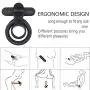 Bantie Vibrating Cock Ring with Tongue, Penis Ring & Clit Vibrator for Couple Play, 10 Powerful Modes Sex Toys for Men Longer Lasting Erections