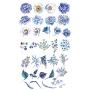 WYUEN 12 PCS/lot Flower Temporary Tattoo Sticker for Women Men Fake Tatoo Body Art Adult Waterproof Hand Stickers 9.8X6cm (FW12-05)