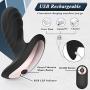 Vibrating Butt Plug Prostate Massager, Rechargeable Silicone Anal Vibrator with 10 Powerful Stimulation Patterns Remote Control Waterproof Anal Sex Toys for Men Women and Couples (Black)