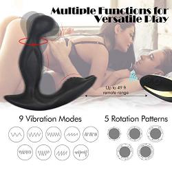 Vibrating Prostate Massager Flashlight Rotating Bat Butt Plug Remote Control Vibrator with 9 Speed and 5 Rotating Modes Waterproof Rechargeable Anal Sex Toy for Beginner and Advanced Users