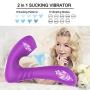 Adorime Clitoral Sucking Vibrator with G-Spot Dildo, Wearable Clit Stimulator, 2 in 1 Oral Sucking & Vibrating Adult Sex Toy for Women and Couples, Wireless Remote Control, 9 Powerful Vibration Mode