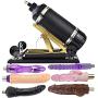 Electric Black Gun Machine Automatic Telescopic Powerful Adult Machine with 7Silicone Massagers