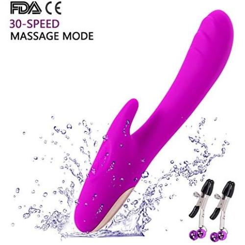 Handheld Waterproof Wand Massager - 30 Speeds Mode by Dual Powerful Motors - Medical Grade Silicone - USB Charging, Silent -Used to Relieve Muscle Pain After Exercise, Relax The Pressure.(Purple)