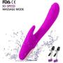 Handheld Waterproof Wand Massager - 30 Speeds Mode by Dual Powerful Motors - Medical Grade Silicone - USB Charging, Silent -Used to Relieve Muscle Pain After Exercise, Relax The Pressure.(Purple)
