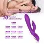 G Spot Rabbit Vibrator with Bunny Ears for Clitoris Stimulation,Rechargeable Quiet Vagina Stimulator with 10 Vibration Modes, Waterproof Dildo Sex Toys for Women and Couples