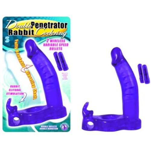 Nasstoys Double Penetrator Rabbit C Ring, Purple Nasstoys Double Penetrator Rabbit C Ring, Purple