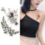 pengxiaomei 9 pcs Flowers Temporary Tattoos, Waterproof Sexy Temporary Tattoos Fake Body Art Arm Sketch Tattoo Stickers For Girls Shoulder Arm Leaf Tatoo Adults Beauty