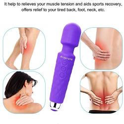 Aroprank Cordless Magic Wand Massager Vibrator, Handheld Wireless Waterproof Massage Stick for Relaxation and Muscle Recovery, Multi-Speed Patterns USB Rechargeable Electric Vibrating Silicone Wand