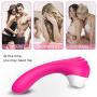 Clitoral Sucking Dildo Vibrator, Waterproof G-Spot Clit Massager for Female with 10 Suction & 9 Vibration, Rechargeable Nipple Stimulator Adult Sex Toys for Women and Couples (Pink)