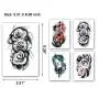 Leoars 4 Sheets Large Arm Temporary Tattoos and 4 Sheets Full Arm Sleeve Tattoo Sticker, Black Animal Eye Flower Fake Tattoos Sleeve Body Art for Women Men Leoars 4 Sheets Large Arm Temporary Tattoos and 4 Sheets Full Arm Sleeve Tattoo Sticker, Black Animal Eye Flower Fake Tattoos Sleeve Body Art for Women Men
