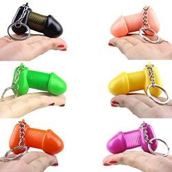 BaoBae Set of 6 Novelty Key Chain Plastic Spring Keyring Prank Gifts Assorted Color