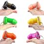 BaoBae Set of 6 Novelty Key Chain Plastic Spring Keyring Prank Gifts Assorted Color