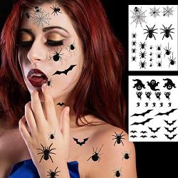 540 PCS Halloween Spiders and Net Body and Face Temporary Tattoos Stickers for kids and adults Costume