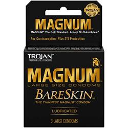 Trojan Magnum Bareskin Male Condoms, 3 Count by Trojan