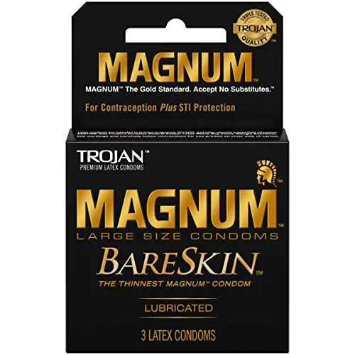 Trojan Magnum Bareskin Male Condoms, 3 Count by Trojan Trojan Magnum Bareskin Male Condoms, 3 Count by Trojan