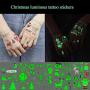 CCbeauty 15 Sheets Christmas Tattoo Stickers Glow in The Dark,Luminous Party Tattoo Stickers Waterproof Cartoon Snowflake Xmas Tattoo for Kids