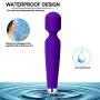 ZOYOL Personal Wand Massager, Cordless Wand Massager, Wireless Wand Massager Waterproof, Wireless Handheld Full Body Wand Massager with 50 Powerful Patterns for Back Neck Shoulder Legs Massage, Purple