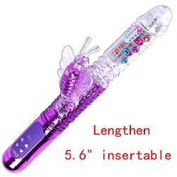 USB Charging Lengthen Vibrator, Stretch + Rotation + Vibration + G-spot Stimulation Vibrator Wand, OMGOD Bullet 36-Frequency Rabbit Vibe Clit Masturbation Dildo Female Women Sex Tools Adult Products