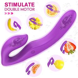 WEI EI Waterproof Dual Motor Silicone Vib Stimulator Remote Control 9 Speeds Msager USB Rechargeable for Women (Purple)