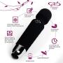 Wireless Wand - Waterproof Rechargeable for Body - Back Neck Sport Massage - Black Travel Friendly - Multi Speed 8-10 Magic Vibrating Patterns - Personal Quiet Mini