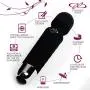 Wireless Wand - Waterproof Rechargeable for Body - Back Neck Sport Massage - Black Travel Friendly - Multi Speed 8-10 Magic Vibrating Patterns - Personal Quiet Mini Wireless Wand - Waterproof Rechargeable for Body - Back Neck Sport Massage - Black Travel Friendly - Multi Speed 8-10 Magic Vibrating Patterns - Personal Quiet Mini