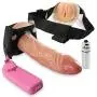 LeLuv Strap-On Male Hollow 6 Inch Vibrating Tip with Realistic Female Vagina Opening Plus Mini Chrome Bullet LeLuv Strap-On Male Hollow 6 Inch Vibrating Tip with Realistic Female Vagina Opening Plus Mini Chrome Bullet