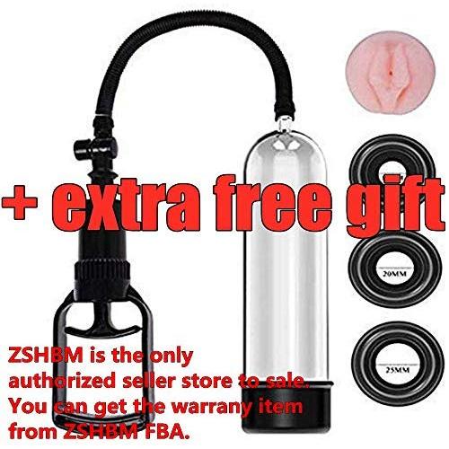 Mens Power Beginner Vacuum Pump Penis Extender Stretcher Enhancer Enlarger for Men Tshirt + Gift