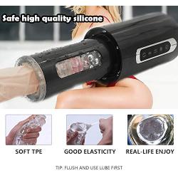 lakeisha001 Automatic Electric Ṁale Ṁästûr&batôr Vibrating Piston Telescopic Rotate Male Hands Free Cup Male Sucking Toy Delay Device Sexy Underwear for Men T-Shirt