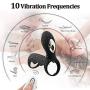 Male Vibrating Massage Ring Couples Toys for Pleasure Silicone Flirting Vibrate Things for Adult Men&Women Multiple Patterns Six Stimulation Rings for Relieves Stress,T Shirt