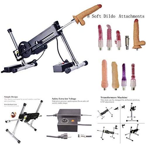 Eight Dildo Attachments Love Machine,Adult Sex Toys,Sex Machine for Both Man and Women,Little Noise,More Powerful (Package C).