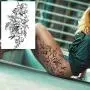 COKTAK 6 Pieces/Lot 3D Realistic Large Black Rose Flower Temporary Tattoos For Women Body Art Arm Big Peony Geometric Tattoo Stickers Adults Fake Waterproof Tatoo Legs Sketch Sexy Girl Peach Lily COKTAK 6 Pieces/Lot 3D Realistic Large Black Rose Flower Temporary Tattoos For Women Body Art Arm Big Peony Geometric Tattoo Stickers Adults Fake Waterproof Tatoo Legs Sketch Sexy Girl Peach Lily