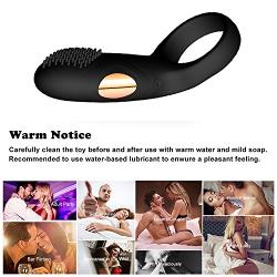 Cock Ring, Penis Ring, Waterproof Rechargeable Penis Ring, Silicone 12 Speed Vibrating Stretchy Enhancing Vibrator for Longer Lasting Erections, Sex Toy for Male or Couples