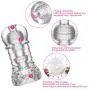Clear Male Masturbator Cup - Mens Sex Toy for Penis Stimulation Masturbation and Training, Transparent Cock Stroker, Stage 5 Clear Male Masturbator Cup - Mens Sex Toy for Penis Stimulation Masturbation and Training, Transparent Cock Stroker, Stage 5