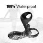 OUYAWEI Time Delay Vibrating Cock Ring with Massager Brush Silicone Sex Toy Black
