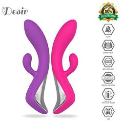 Désir | Triple Pleasure Magic Wand Massager | Wireless and Waterproof | Powerful Rabbit Design for Woman (Violet)