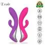 Désir | Triple Pleasure Magic Wand Massager | Wireless and Waterproof | Powerful Rabbit Design for Woman (Violet)