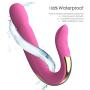 Girls Gift U Shape Design Dual Vibrator, Vagina, G-Spot and Clit Handheld Massager, 7 Frequency Multi Speed Vibrating Stimulator, Medical Silicone Waterproof Powerful Adult Sex Toys for Women（Pink）