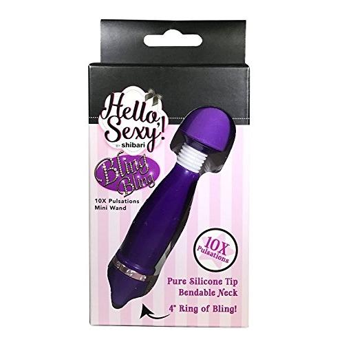 Shibari Hello Bling Bling, 10x Mini Wand Massager, Purple