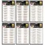 6 Sheets Premium Dwanda 3D Realistic Long Lasting Eyebrow Transfers, Realistic Looking Natural Eyebrows, Waterproof Eyebrow Tattoo stickers for Woman Makeup, Brown, 54-Pairs of Brows